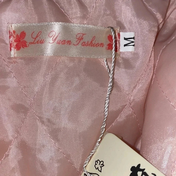 Liu Yuan Fashion Y2K  Pink Tweed Coat hoodie Sz M - Picture 6 of 12